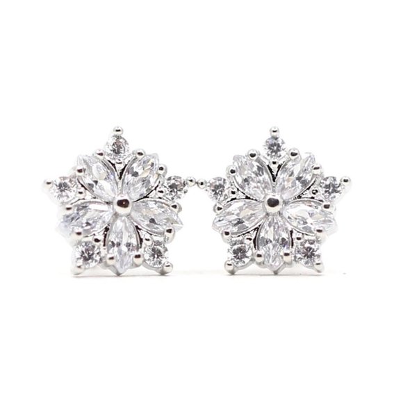Jenna Jameson Jewelry - 18k Gold Dipped White Topaz Earrings Studs